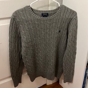 Gray Ralph Lauren cable knit sweater